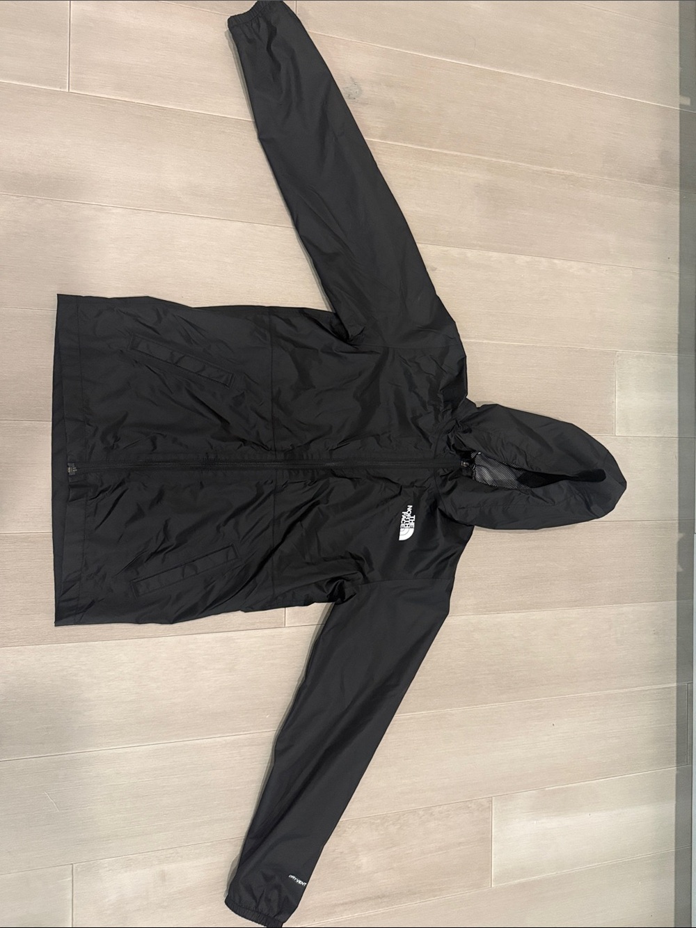 The North Face Black Hooded Raincoat with Logo